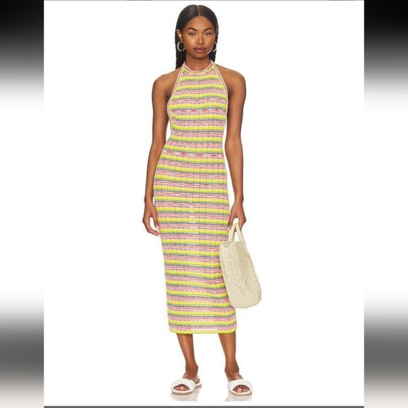 Solid & Striped Women's Metallic Kelly Dress Size M